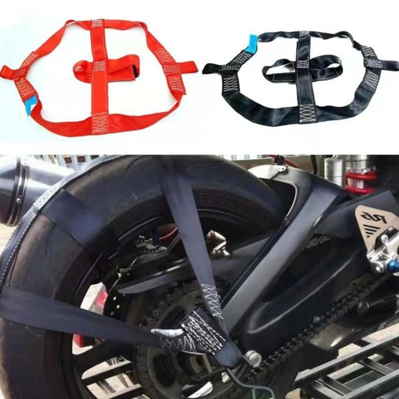 Secure Motorcycle Wheel Holding Straps Polyester Wheel Securing Straps Simple Installation for Enhances Transport Safet