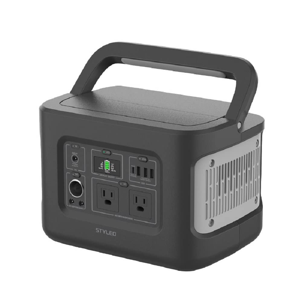 

STYLED Portable Power Supply Large Capacity 622Wh 172800mAh AC Output 600W Power Equipped with LED Light Genuine Sine Wave Emergency Power Supply чорний