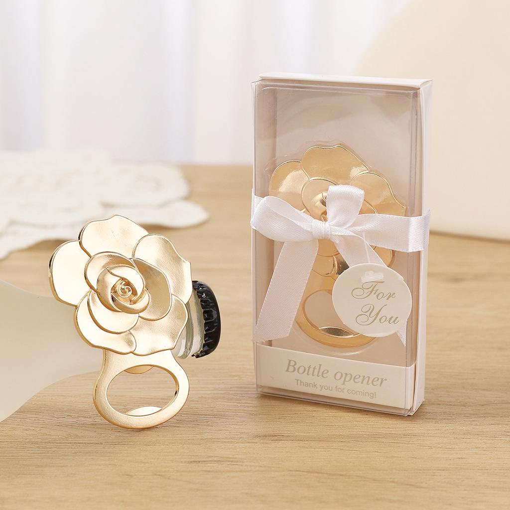 10pcs Creative Rose Bottle Opener Zinc Alloy Beer Bottle Opener Small Gift for Birthday Wedding Party