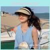 Trendy Summer Women's Sun Hat Uv Blocking Open Top Adjustable Cotton Cap