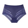 Women's Ice Silk Underwear Summer Breathable Mesh Lace Panties High Elastic Mid Waist Plus Size 3pcs