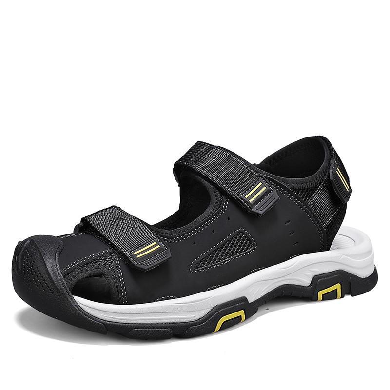 Pánské letní boty z pravé kůže, nové velké velikosti, pánské sandály, módní venkovní, plážové boty s protisrážkovou špičkou, rychleschnoucí, Roma boty