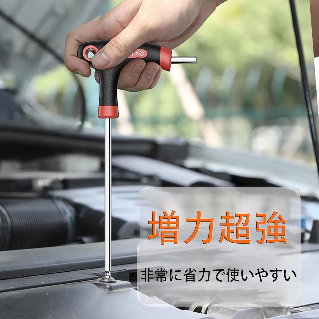 GOOMAND Star Torx and Hex Wrench Set with Long Ball and Chrome Vanadium Steel Torx Hex 19-Piece Wrench, Wrench, T-Handle, Point, (Cr-V Steel) T10-T50,