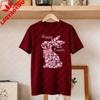 Happy Easter Pink Floral Chinoiseries Bunny Bow TShirt Holiday Party Gift Cute Rabbit Unisex TopsOneck Short Sleeve Graphic Tops
