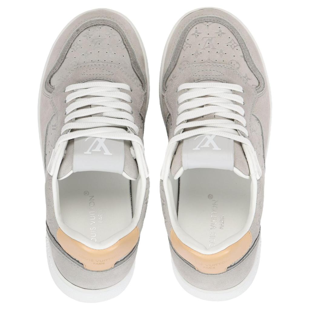 LOUIS VUITTON Stadium Cow Leather Low top Skateboard Shoes Women's Gray 1AGXQ8