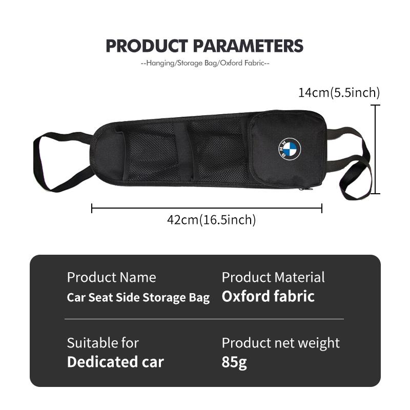 For BMW Car Seat Side Storage Hanging Bag Drink Phone Card Organizer Holder G30 G20 M3 M5 E91 E92 E93 E36 E70 X3 X4 X5 X1 E39