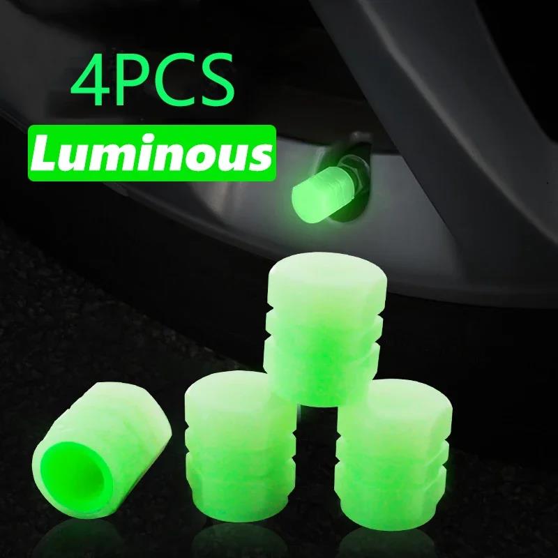 4-20PCS Luminous Car Tire Valve Cap Fluorescent Night Glowing Decor Motorcycle Bike Wheel Nozzle Dustproof Tyre Valve Stem Caps Stem Caps1