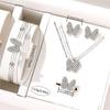 5 Piece Set Women Temperament Personality Versatility Butterfly Zircon Creative Love Necklace Ring Bracelet Earring Accessories