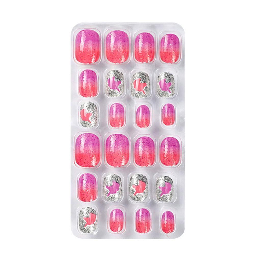 Barn Jul Negle Manikyr Tips Halloween Barn Falske Nails Press On Full Cover Selvklebende