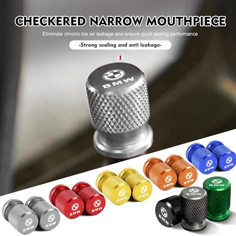 For BMW Car Tire Valve Checkered Metal Narrow Mouthpiece Style Cap Accessory X2 X3 X4 X5 X6 X7 G20 G30 6GT E46 E90 E60 F10 E39