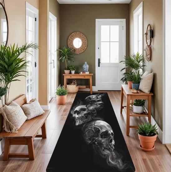 

Skeleton Retro Gothic Style Decorative Kitchen Floor Mat Long Strip Floor Mat Kitchen Door Floor Mat Decoration 40X120CM