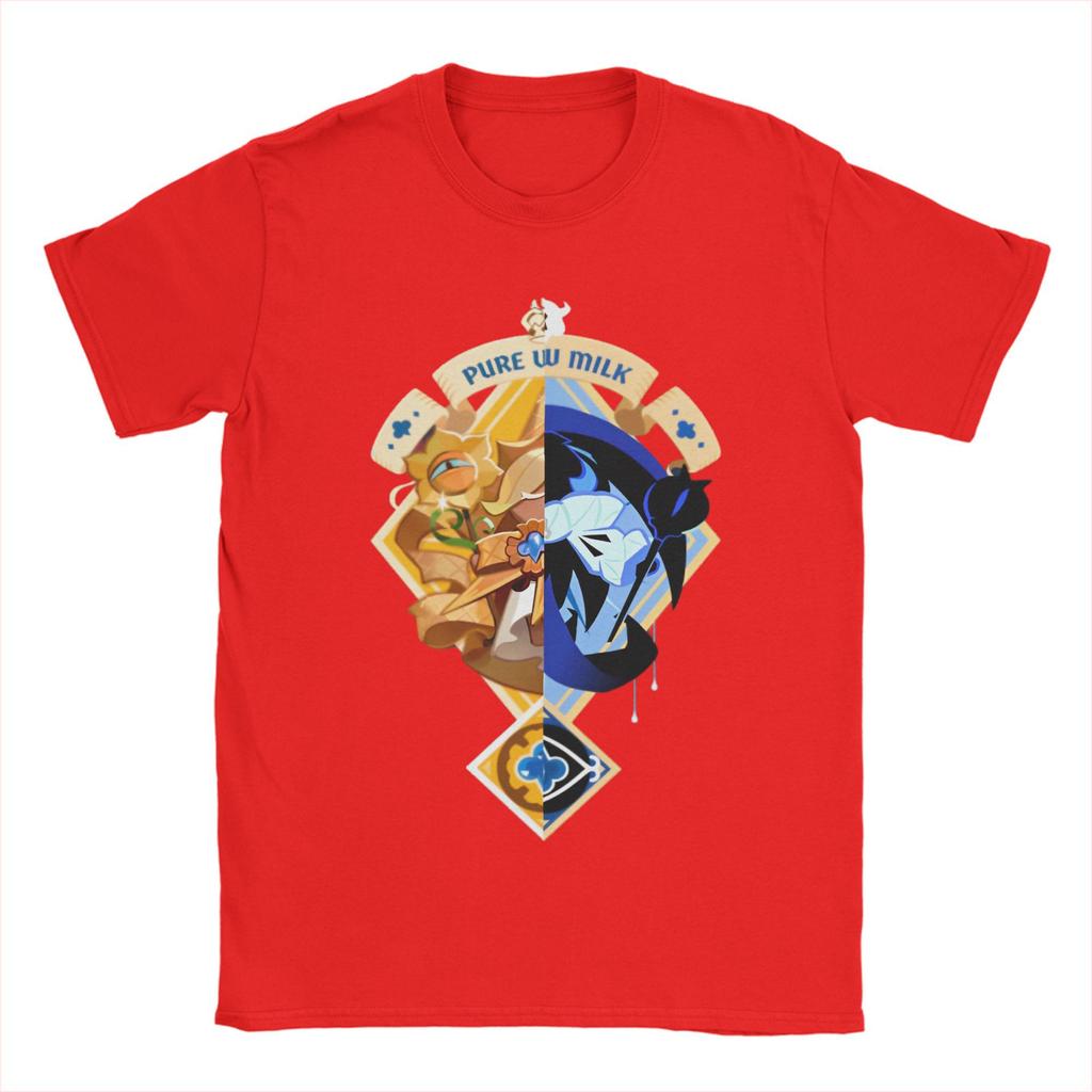 Shadow Milk Cookie TShirt for Men Cookie Run Kingdom Awesome Pure Cotton Tees Crewneck Short Sleeve T Shirts Clothing