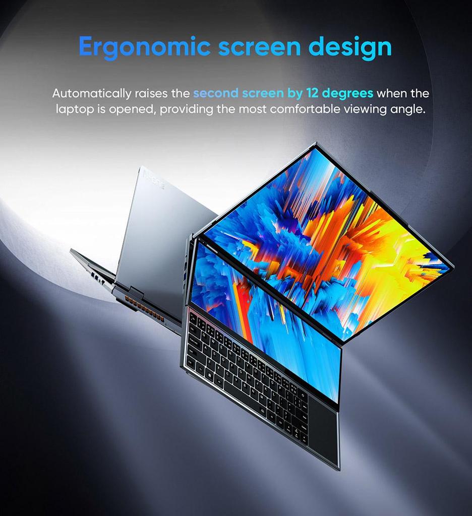 Odnowiony laptop N-one NBook Fly z dwoma ekranami Intel® Core™ i7-10850H 2.7GHz 16 cali 1920*1200 Pełny ekran 14 cali 1920*550 RAM:16 GB pamięci DDR4:1TBSSD