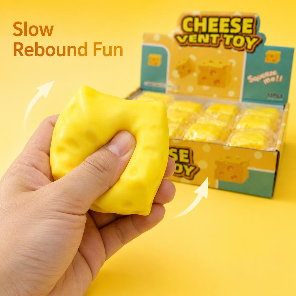 Käsewürfel Quetschspielzeug Realistischer Käseblock Langsames Rückprallen Squishy Fidget Sensorische Stressbewältigung Schreibtischdekoration Neuartiges Geschenk