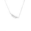 Women's Wheat Ear Necklace with Zircon Leaves - White Copper Collarbone Chain, Internet Celebrity Style, Available for Dropshipping