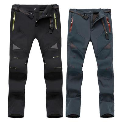 Men's and Women's Plus Size Slim Fit Fleece-Lined Waterproof Windproof Winter Mountaineering Pants