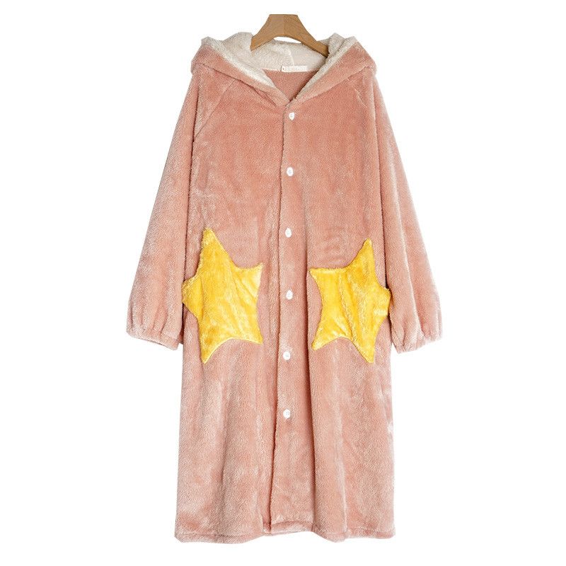 

Amazon European and American plus Velvet Night Dress Oversize Women s Clothing Blue Star Plus size free size