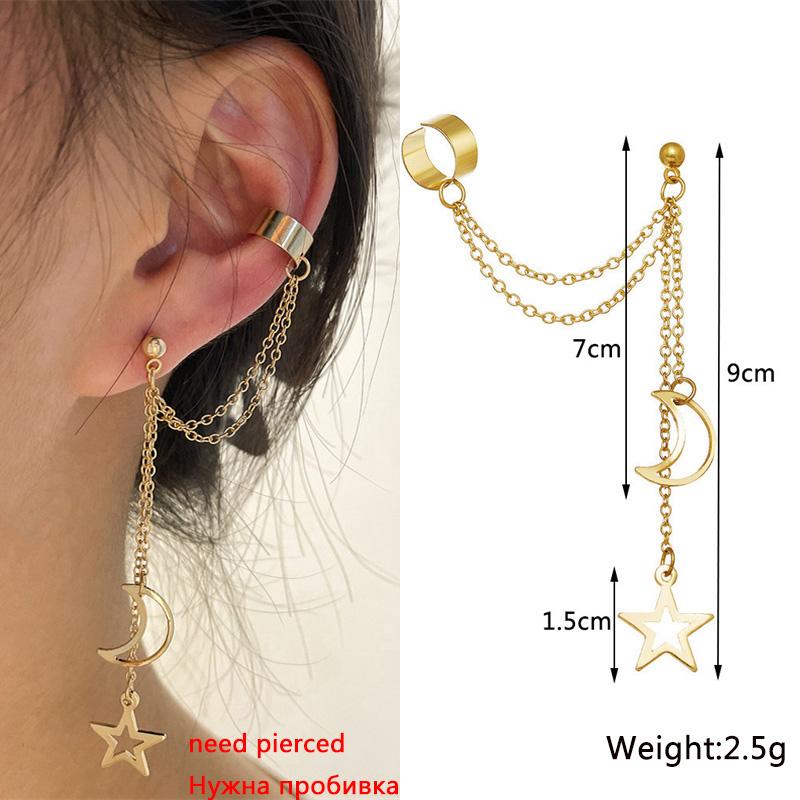 Neuer goldfarbener Metall-Ohr-Cuff Nicht-piercing Ohrclips Fake-Knorpelohrringe Clip-Ohrringe für Damen Herren Ohrschmuck