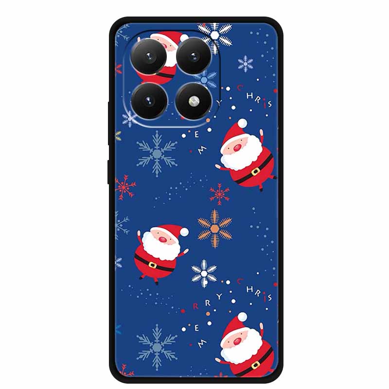 Christmas Cover For Xiaomi 15T 5G Case Black Silicone Cases TPU Santa Claus Christmas Tree Cover Cartoon Deer For Mi 15T 5G 15 T
