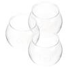 3Pcs Elegant Clear Plastic Desktop Fish Tank Globe Design Tabletop Fish Bowl Micro Landscape Container Home Office Living Room