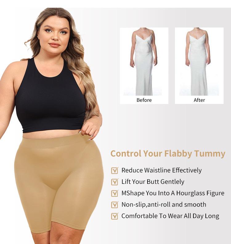 European & American High-Waisted Tummy Control Multi-Color Anti-Slip Body Shaping Shorts for Women - Plus Size Crotch-Hugging Briefs