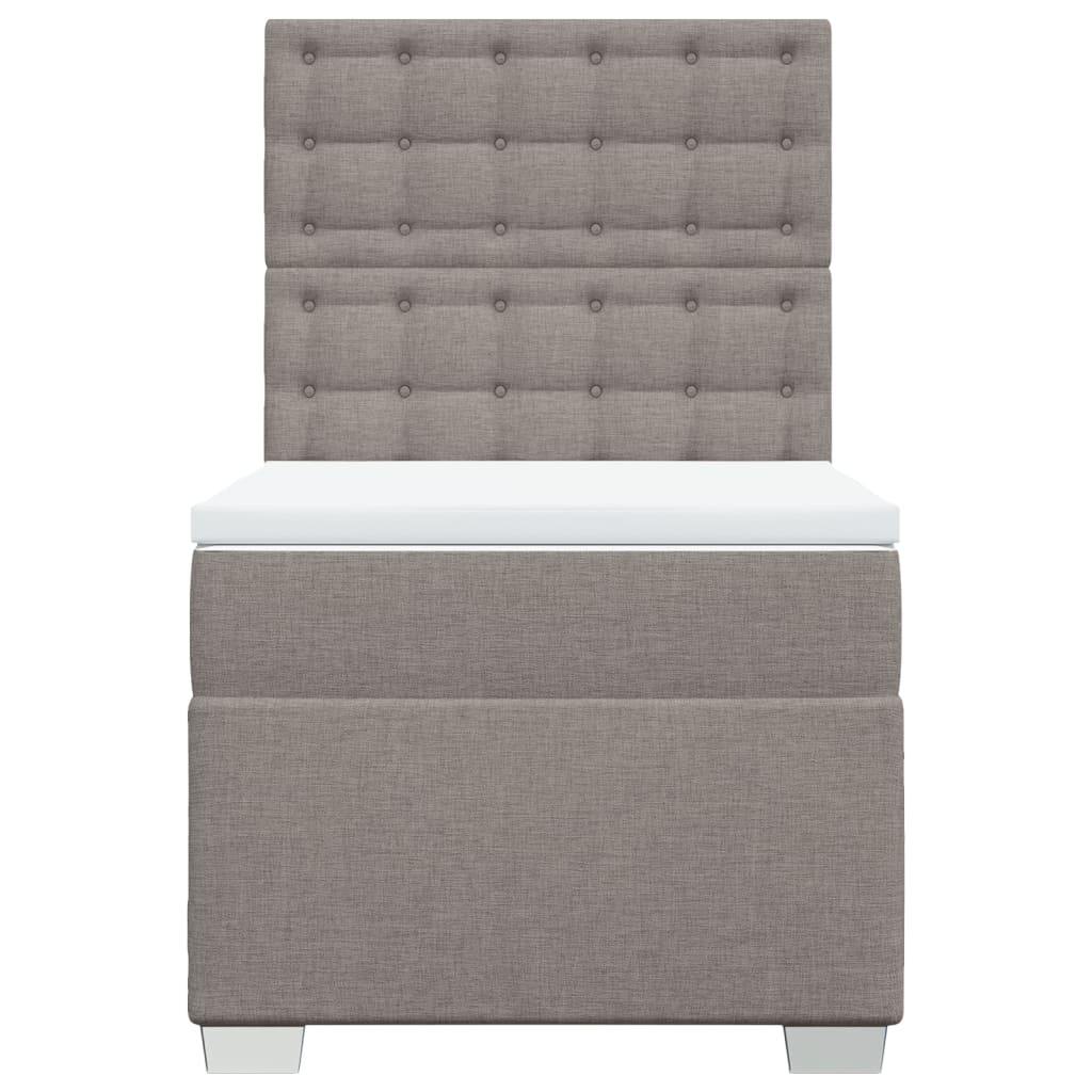 Vidaxl Letto Continentale Con Materasso, Taupe, Tessuto, 90X200 Cm