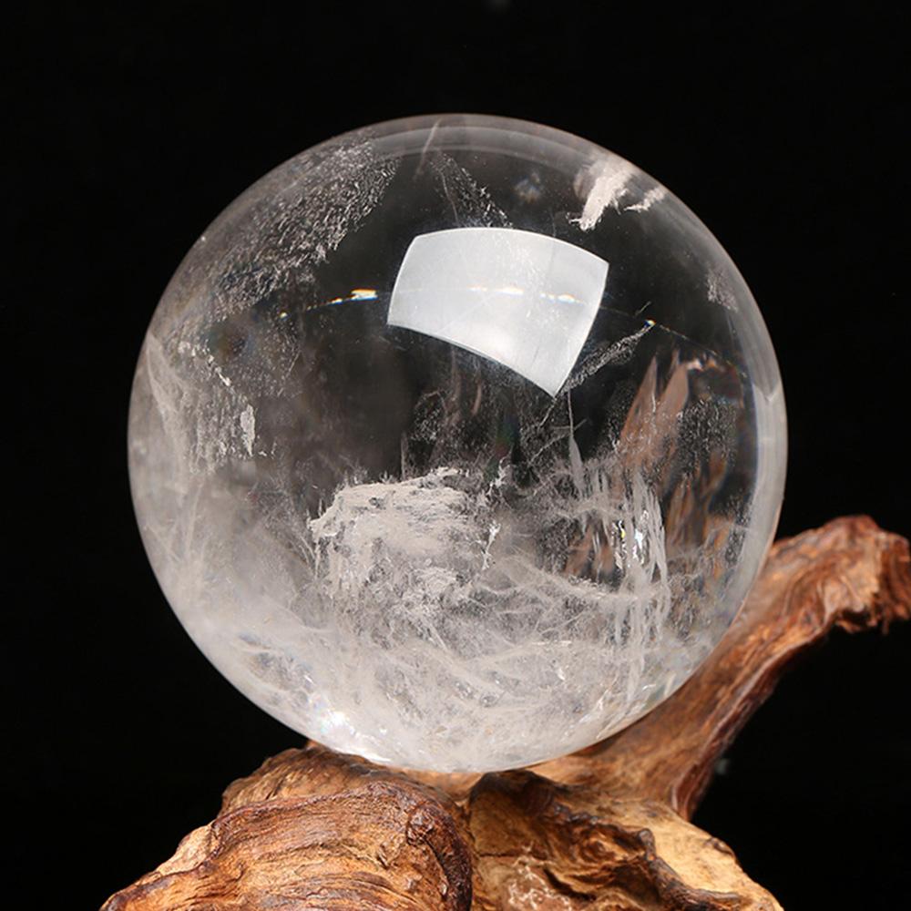Natural White Clear Quartz Crystal Ball Polished Healing Sphere Collection Specimen FengShui Home Decor 30mm