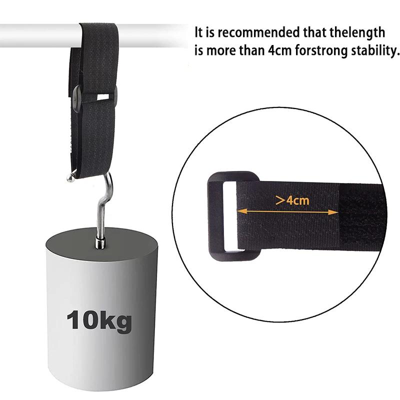 2M Reusable Nylon Hook Loop Fastening Cable Tape Cut-to-Length Self-Adhesive Securing Strap With Buckle For Organizer Or Storage