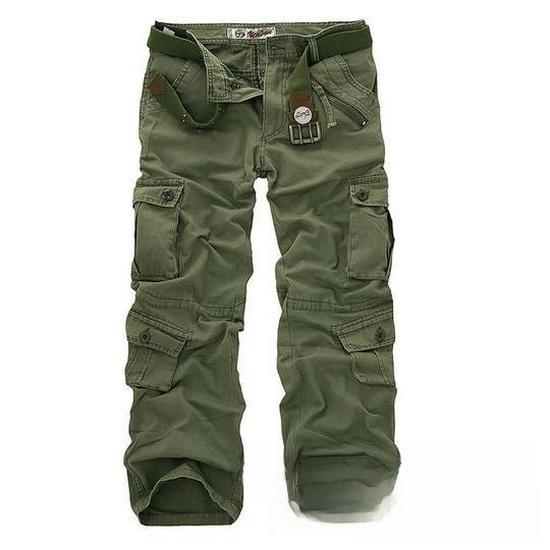 Pánské velké volné maskáčové cargo kalhoty pro volnočasové outdoorové sporty