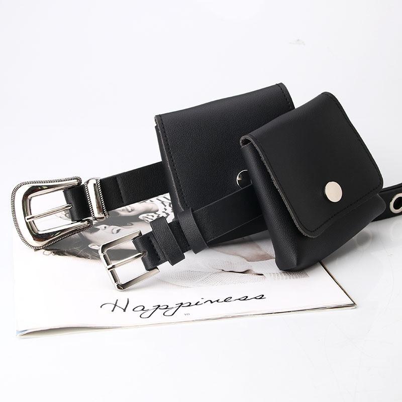 Minimalist Pu Chain Belt Bag With Metal Buckle For Casual And Office Style