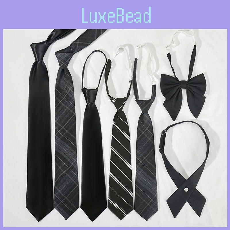 Cotton Solid Color Tie With White Stripe For Japanese School Style Students And Casual Wear