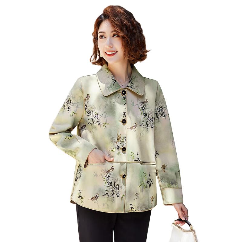 

Yuzhaolin Women s Mid-Aged Spring/Autumn Short Jacket 2XL