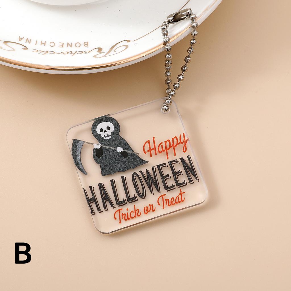 Creative Halloween Keychain Transparent Acrylic Keychain Backpack Small Pendant Cartoon Keychain