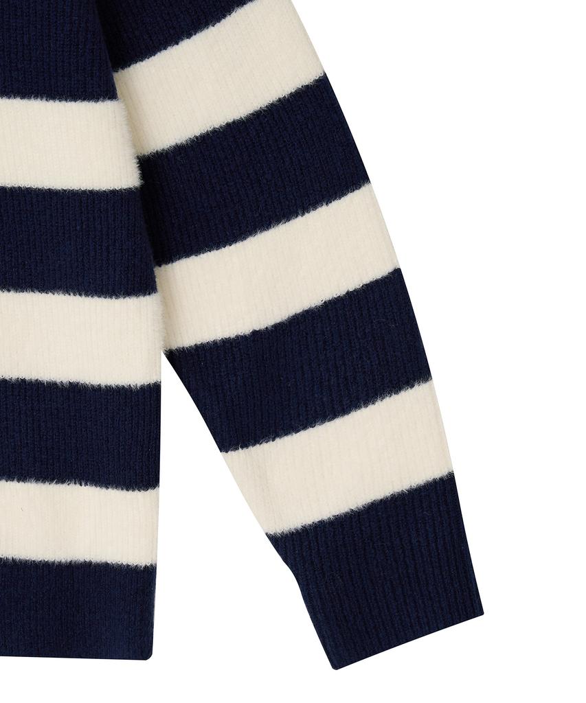 LEE Striped Collar Knit Navy