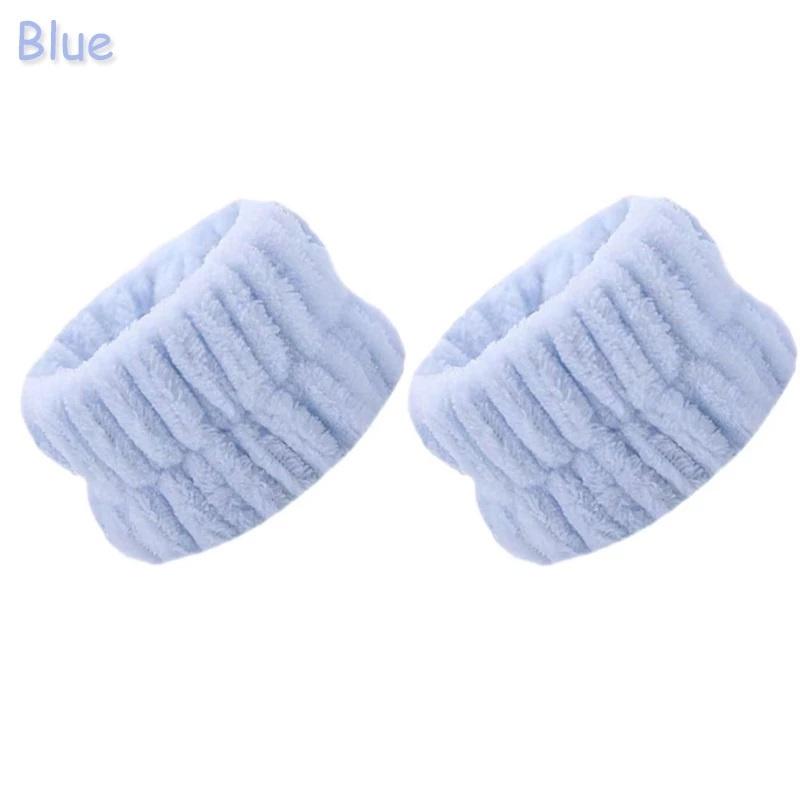 2PCS Spa Wrist Washband Reusable Soft Microfiber Wash Towel Band Wristbands for Women Washing Face Absorbent Wrist Sweatband