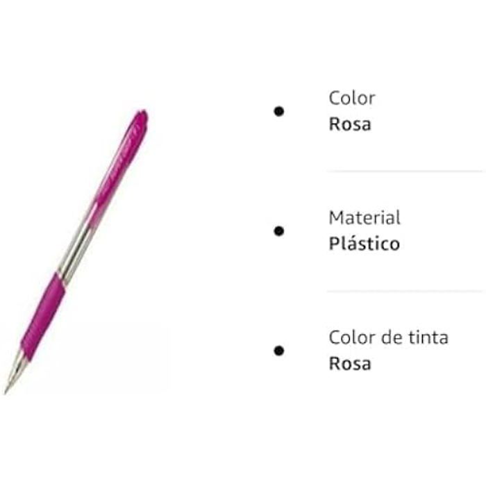 Stylo Bille - PILOT - Supergrip - Lot de 12 - Couleur Rose - Pointe Moyenne