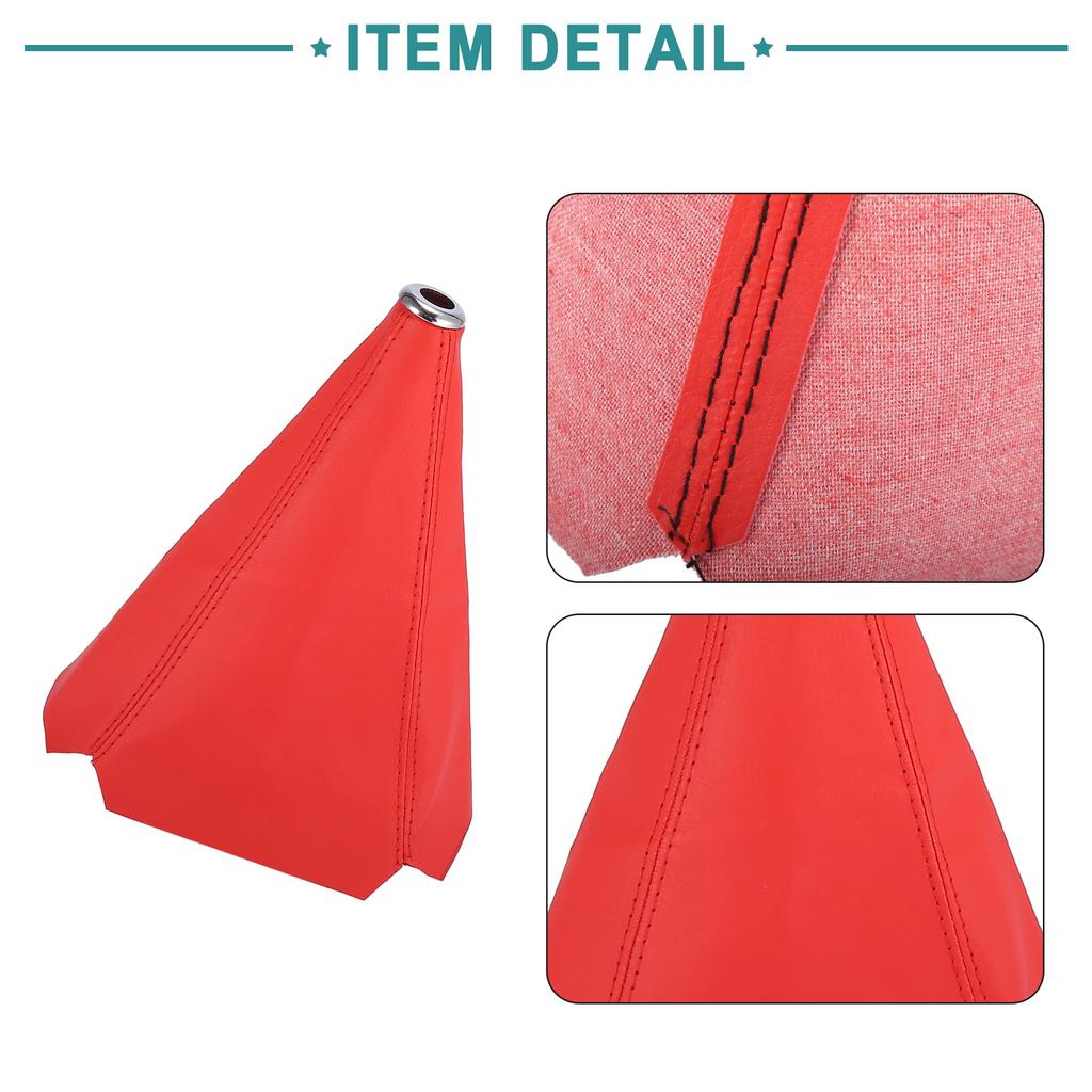 ACROPIX Schalthebelmanschette Staubdicht PU-Leder Auto Universal Rot 1 Stück