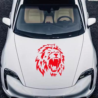 Lion Pattern Car Engine Bonnet Hood Sticker Funny Animal Vinyl Decal Personalized Car Styling Decoration Sticker Accessories