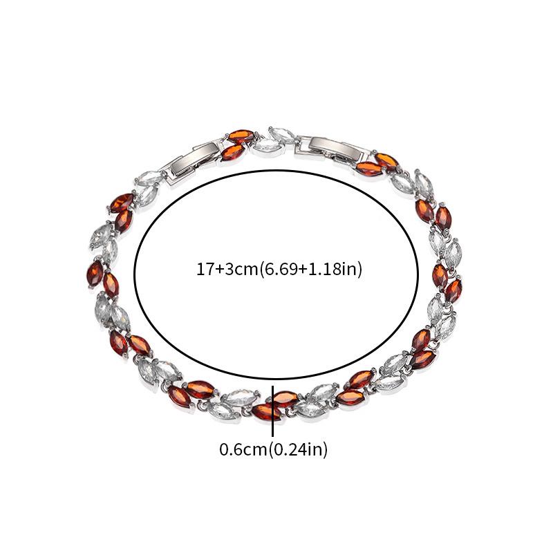 Environmentally Friendly Alloy Inlaid Zircon Small Leaf Electroplating Bracelet Femininity Hand Jewelry
