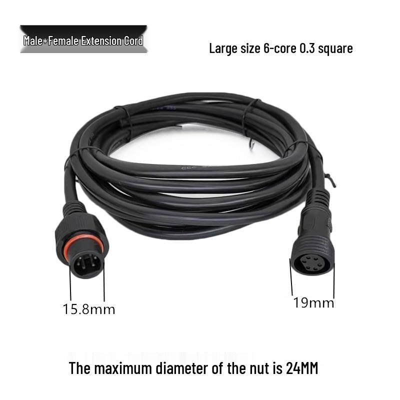 Waterproof Aviation Plug Male-Female Extension Connector for LED Lighting Fixtures