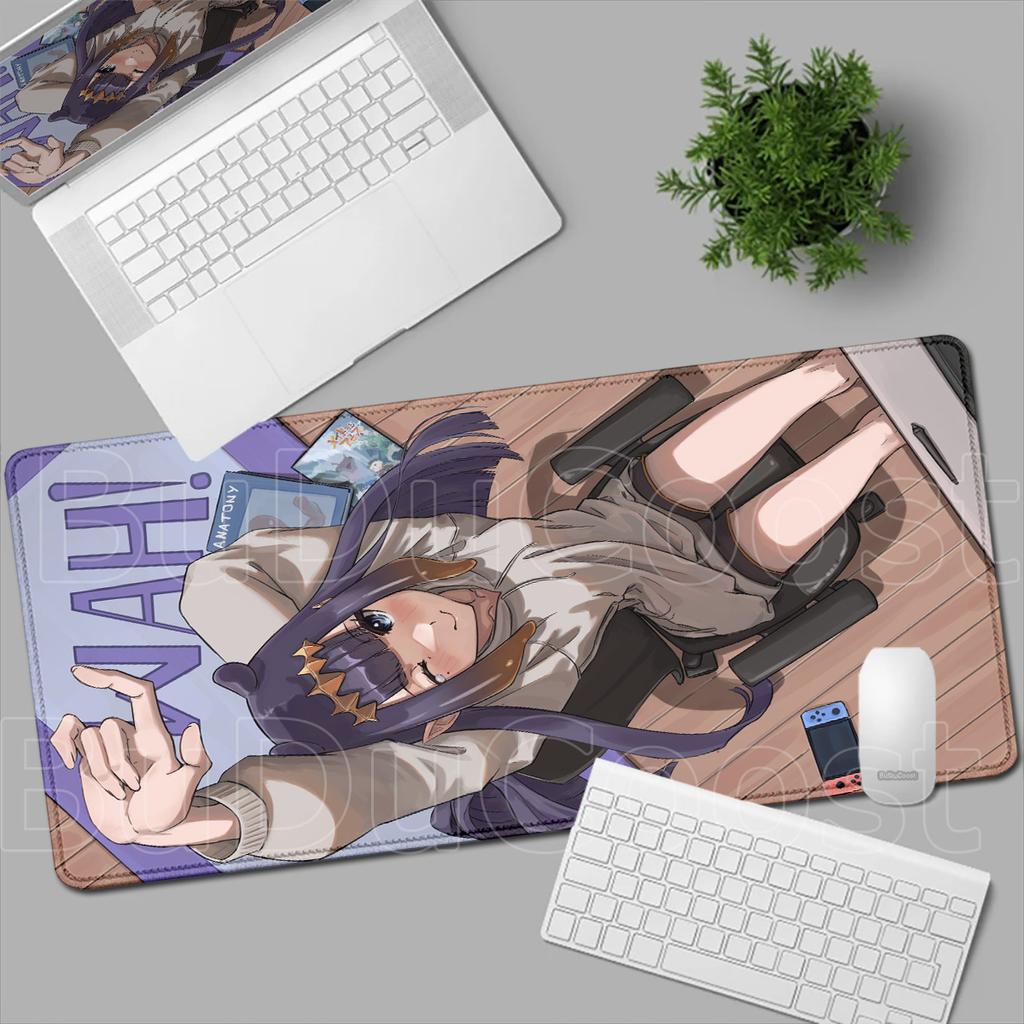 Locking Edge Hololive Computer Office Keyboard Mat XXL Kawaii Anime Girl Ninomae Ina'nis Mousepad Large Office Cabinet Table Mat