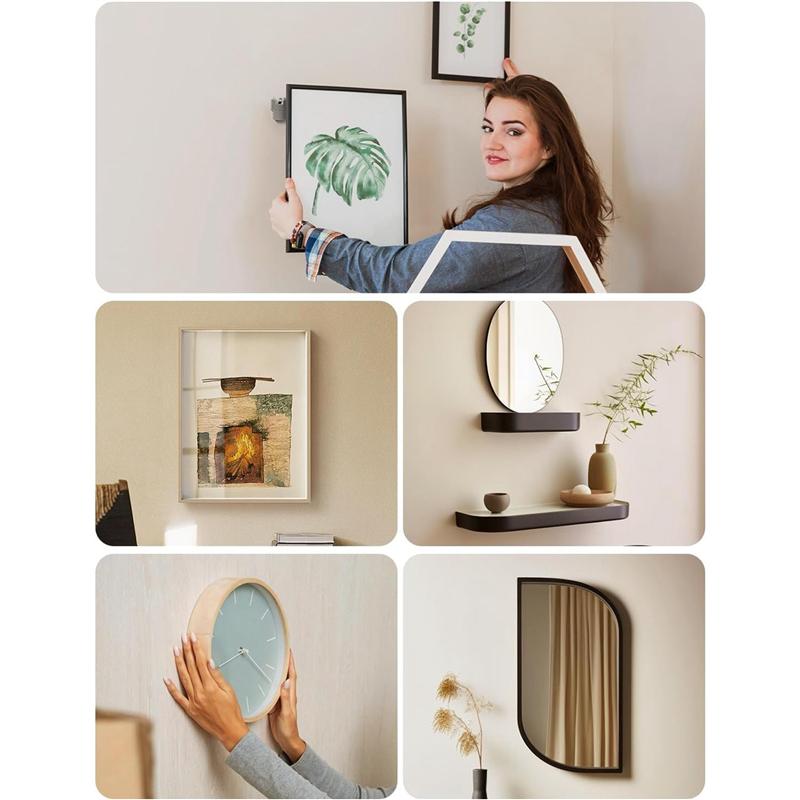 M-Modern-Picture Hanging Hooks Claw 40Pcs For Drywall- Heavy Duty No Damage Wall Picture Frame Hangers Kit