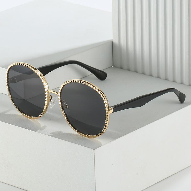 Oval Sunglasses, Personalized Imitation Silk, Metal Round Glasses, Sunglasses For Women