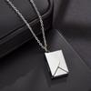 Minimalist Openable Envelope Necklace for Women - Creative Love Letter Design, Stainless Steel Jewelry Inspired by Japan & Korea