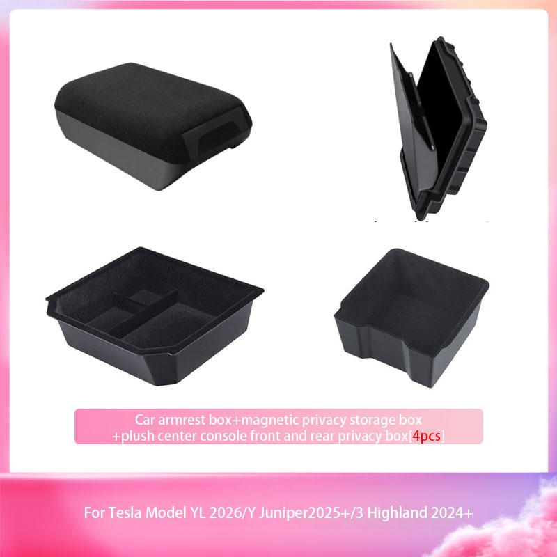 For Tesla Model YL/LY/3 2024-2026 Center Console Arm Rest Lid Armrest Box Height Increasing Storage Box