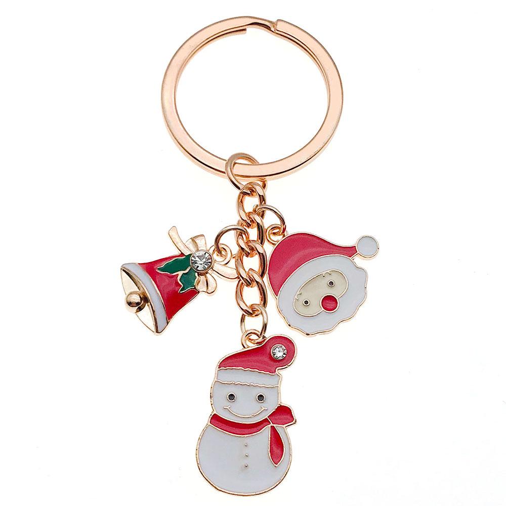 Santa Claus & Candy Christmas Tree Keychain Pendant - Cute Holiday Gift