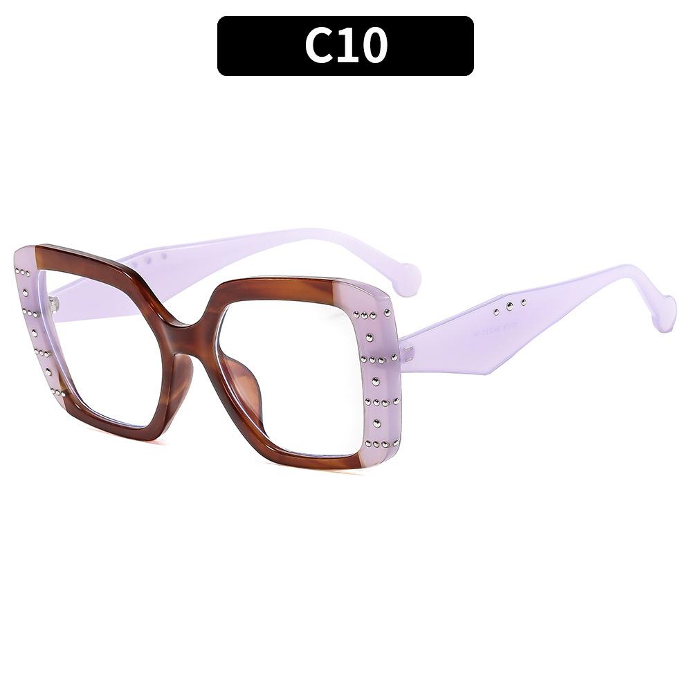 Square Anti-blue Light Large Frame Eyeglasses Fashion Street Optical Presbyopia Glasses Ladies Customization Myopia Glasses