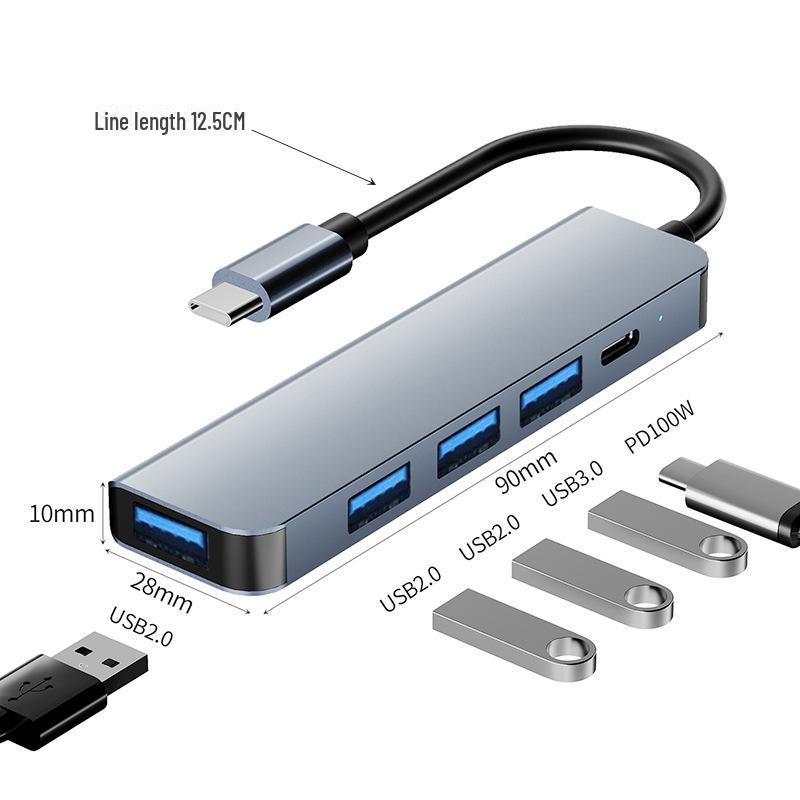 Hub USB-C cinque in uno con ricarica rapida: Dock di espansione a 4 porte