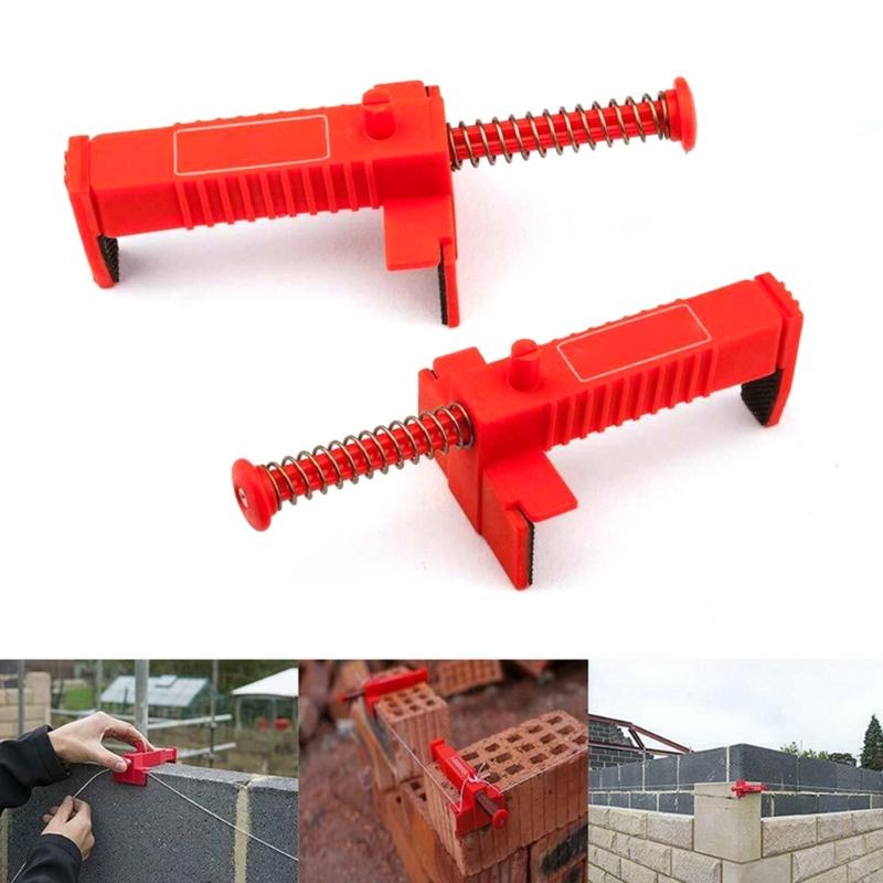2Pcs Brick Liner Runner Leveling Measuring Wire Drawer Tool Fixers Brick Line Clips Puller Wire Clamps For Building
