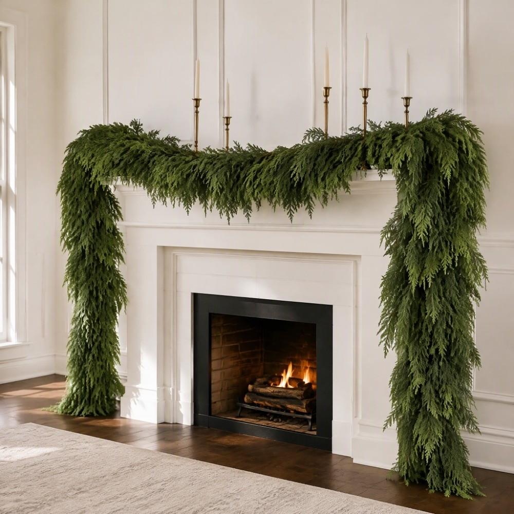 Real Touch Artificial Norfolk Pine Garland 2.7M Artificial Pine Tree Decor  Outdoor